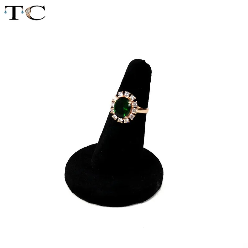 Оригинальный черный бархатный держатель для ювелирных изделий маленькое кольцо