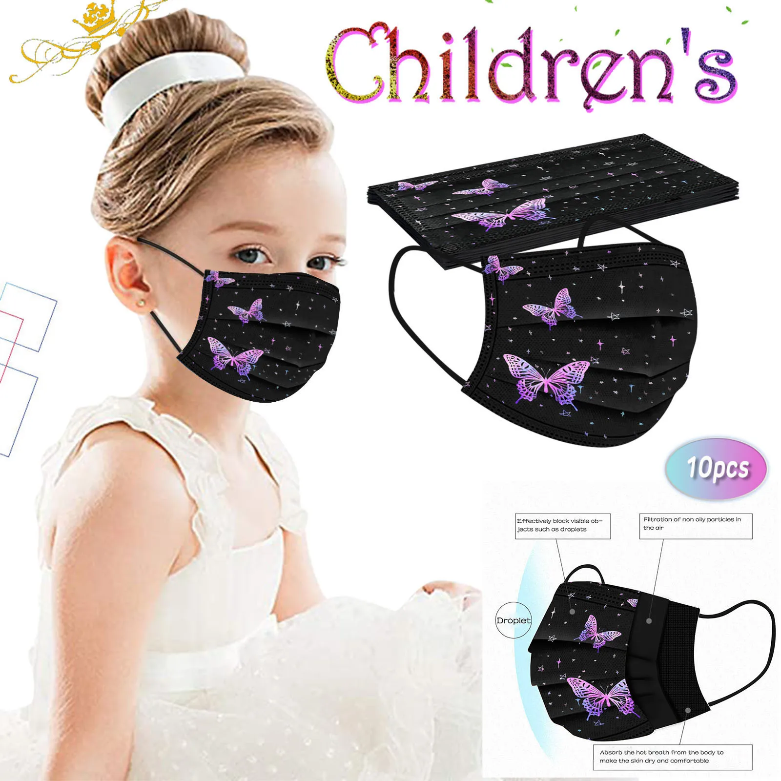 10 шт. одноразовые маски-бабочки для лица | Тематическая одежда и униформа