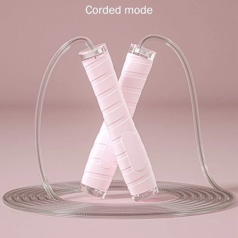 

2 in 1 Cordless Jump Ropes Wireless Skip Rope Calorie Consumption Fitness Body Building Exercise Jumping Rope Silicone Handle