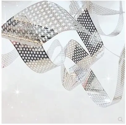 

New color laser mesh snowflake mesh Ribbon Wedding Hall ceiling modeling decoration creative wedding props