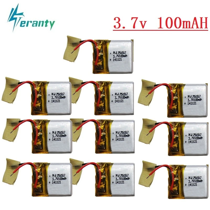 3 7 v 100mah Li po батарея для Cx10 CX 10 12 JJ810 820 828 V646 2 4g Rc Quadcopter запасные части шт./лот