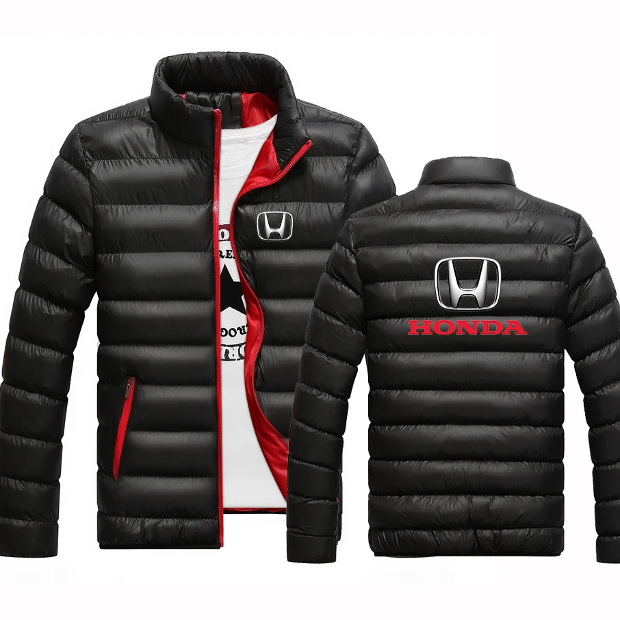 

2020 Men's Spring Autumn Honda Car Logo Custom Popular Padded Jacket College Zipper Warm Print Hip Hop Tops Coats