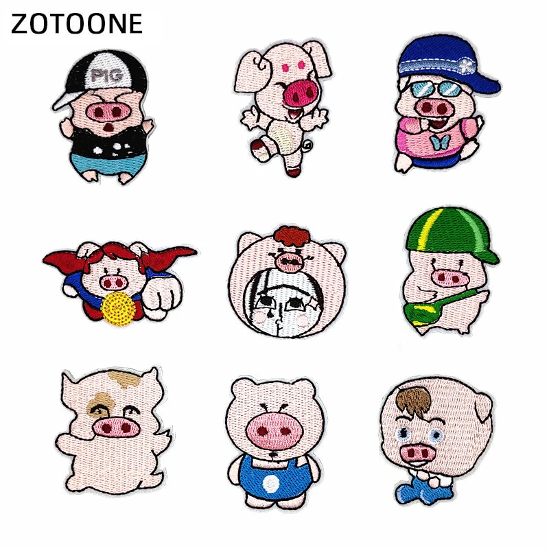 Милая нашивка ZOTOONE в виде животного для одежды вышитая утюгом швейная аппликация