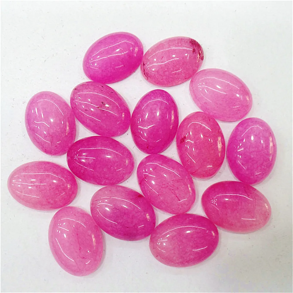 

50Pcs 18x13x5mm Wholesale Rose Malay Jade Oval Cab Cabochon DIY Jewelry Making Accessories M82
