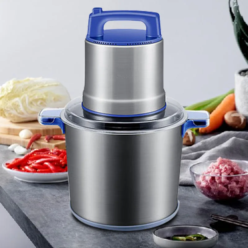 

10L Commercial Meat Grinder 1200W High-power Minced Meat Blender Home Electric Stainless Steel Pepper Garlic Crusher Device