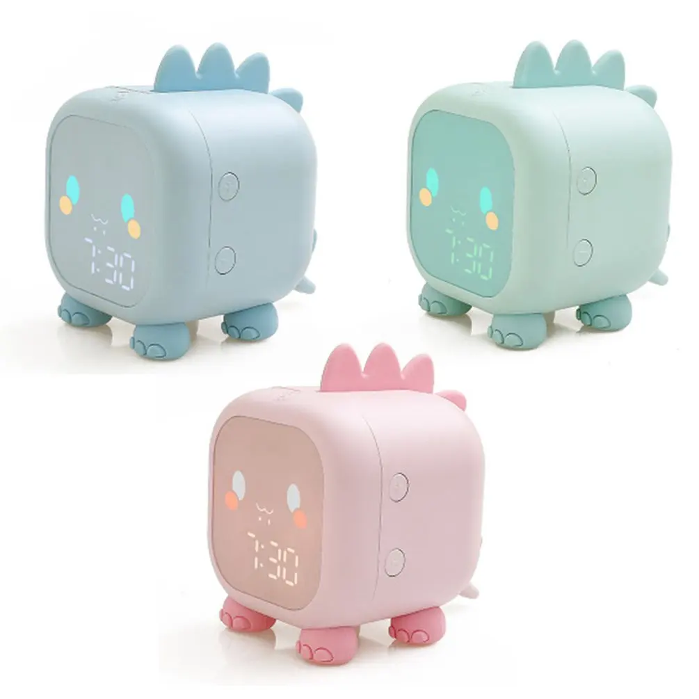 

New Cartoon Alarm Clock Voice Control Digital Time Reminder Desktop Ornaments Children Gifts Home Decorations LED Night Lights