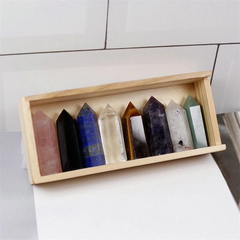 8 шт./компл. подарки с натуральными кристаллами лечебная кристальная палочка в