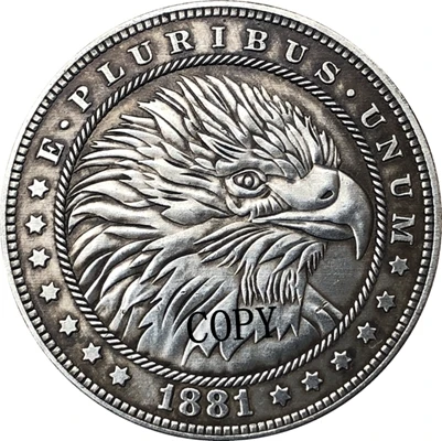 Hobo Nickel 1881 CC копия монеты доллара США Моргана 170|Безвалютные монеты| |