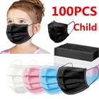 В наличии! 100 шт. маска одноразовая маска для лица 3 Слои детская маска фильтр пыль маска для лица для детей ушной защитная маска