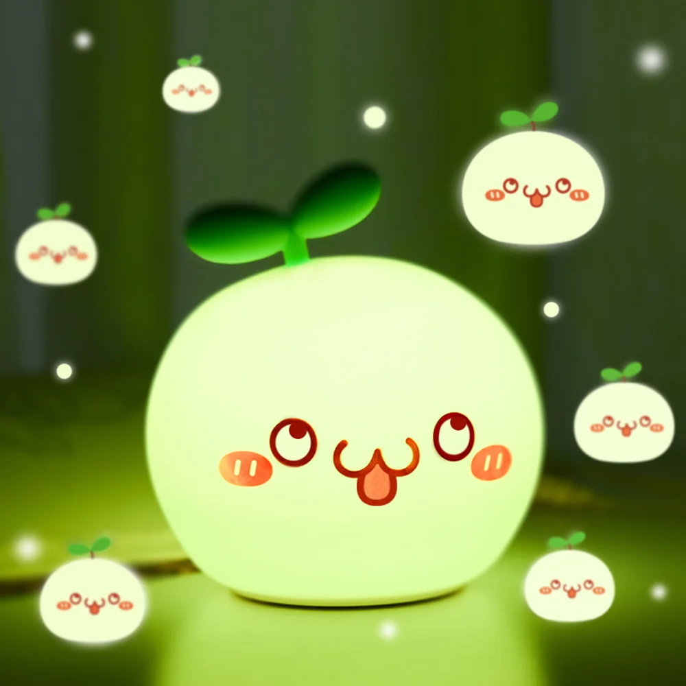 Мультяшный мягкий силиконовый светодиодный ночник с USB-зарядкой и сенсорным