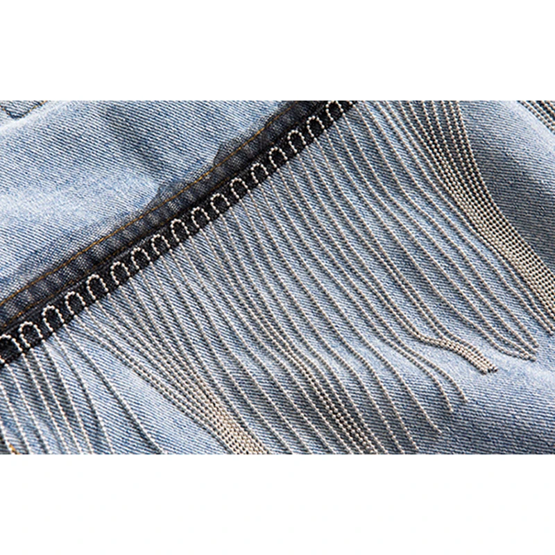 

Women Denim Long Batwing Sleeve Jacket Spring Beading Tassle Short Loose Girl Jeans Coats Streetwear Fashion Harajuku Outerwear