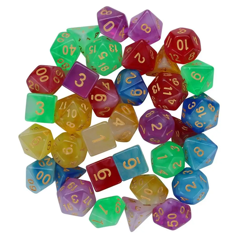 7Pcs dnd dice sets of transparent multifaceted tweezers TRPG game polyhedron D4-D20 multi-faceted acrylic dados de rpg 30A20 | Спорт и