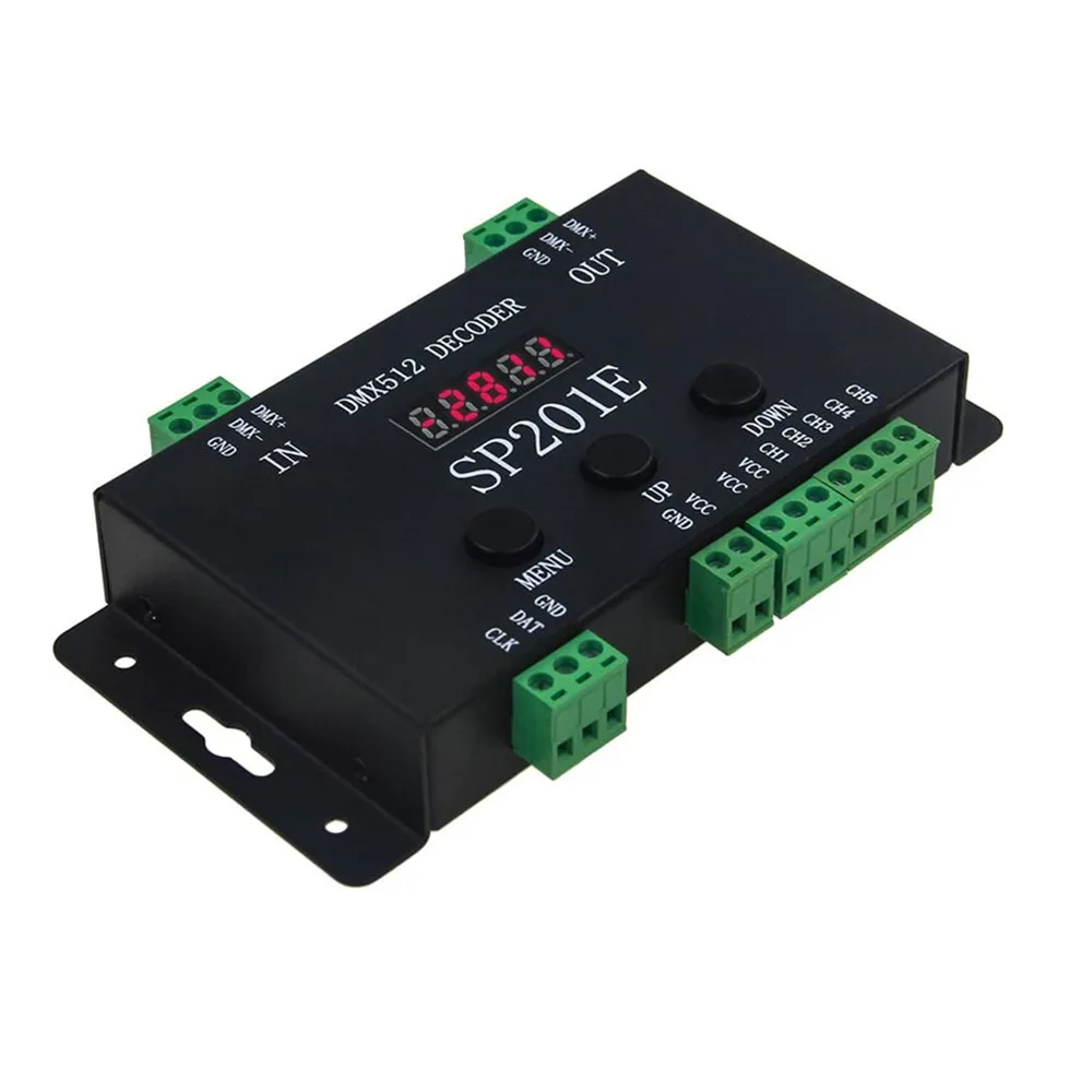 DC5V-24V DMX512 Decoder controller SP201E SPI Signal Addressable IC RGB led Pixel 5 Channel PWM Output ws2811 2812 1903 strips | Лампы и