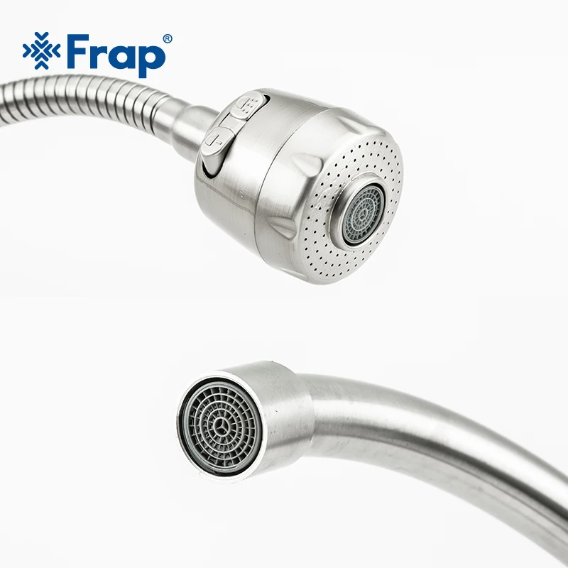 Смеситель кухонный Frap Y40097 из нержавеющей стали 304 с двойной ручкой и одним