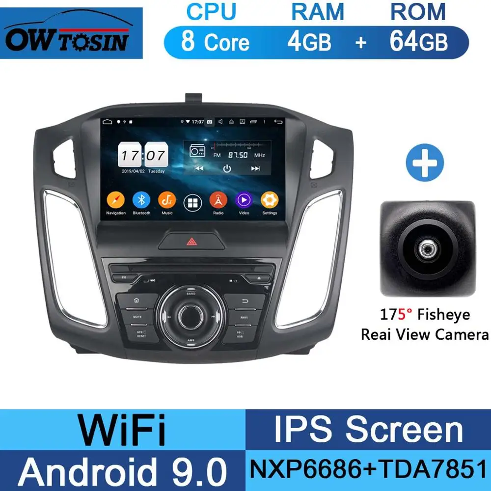 64G Fisheye Camera " ips 1920*1080 8 ядерный 4G+ 64G Android 9,0 автомобильный dvd-плеер для Ford Focus 2012 2013 DSP радио gps Parrot BT - Цвет: 64G Fisheye Camera