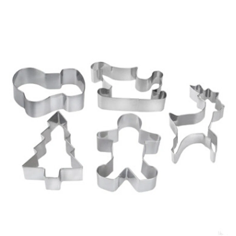 5 шт./компл. Нержавеющая сталь пресс формы для выпечки Рождественская елка лося