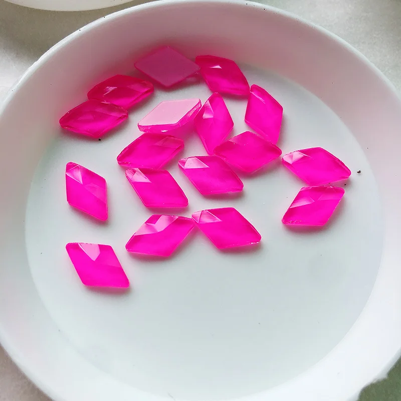 Rhombus Pink Флуоресцентный мокко Стразы для ногтей со стразами для дизайн ногтей стекло разные формы ювелирные изделия с бриллиантами декоративный камень для ногтей украшения для маникюра 30 шт./лот - Цвет: Rhombus Pink