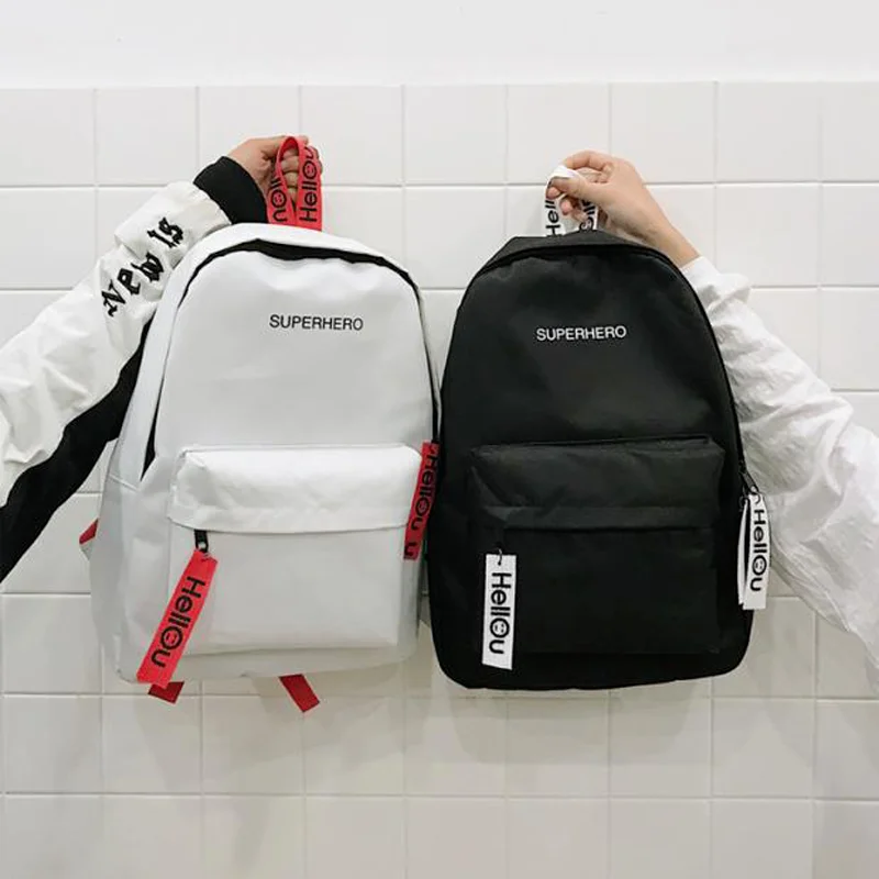 

Модный нейлоновый женский рюкзак с надписью и лентой, рюкзак для колледжа, ноутбука, школьные сумки для студентов, водонепроницаемый рюкзак...