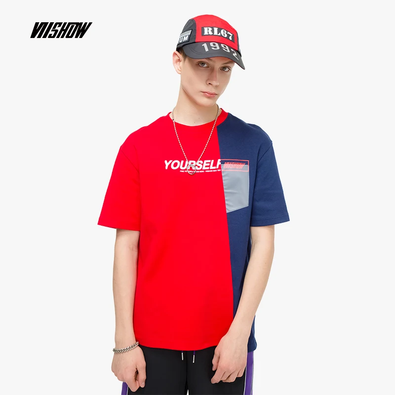 VIISHOW уличная кремово белый Для мужчин футболка бренд Повседневное одноцветное