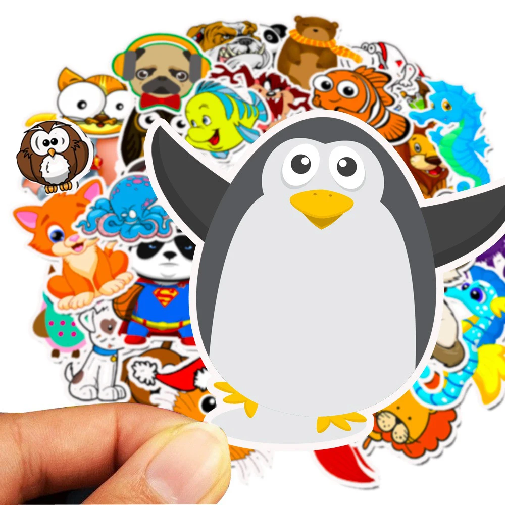 103050pcs cartoon animals stickers laptop guitar luggage fridge phone bike waterproof graffiti sticker decal kid classic toys free global shipping
