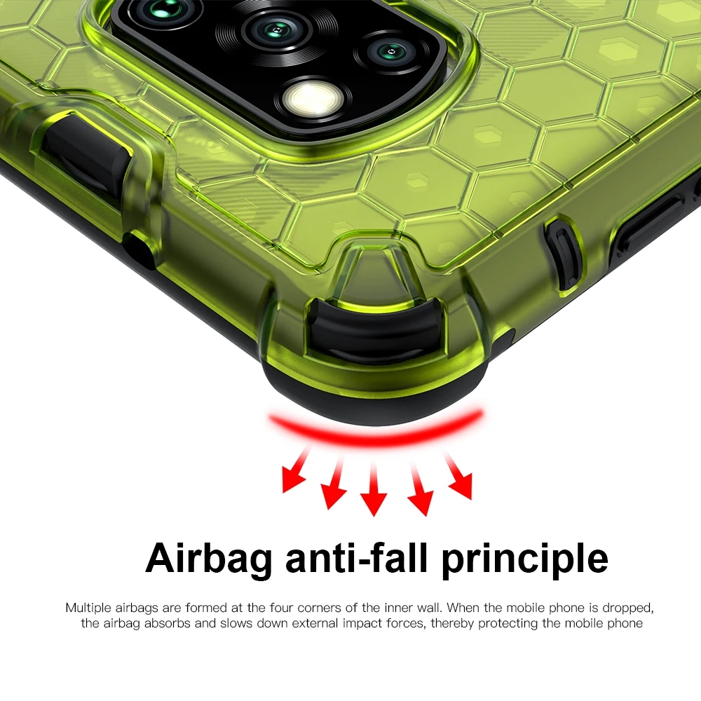 keysion shockproof case for xiaomi poco x3 nfc m3 m2 pro x2 honeycomb phone cover for xiaomi mi 10t pro 5g mi 10t lite 10 ultra free global shipping
