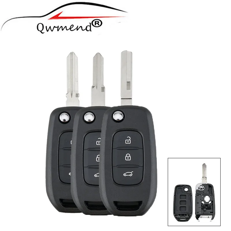 QWMEND чехол с 3 кнопками для Renault Captur Symbol Kadjar Kaptur (Россия) Megane Smart Car Key Shell Cover|Ключ от