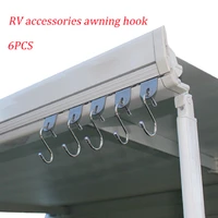 6pcs aluminum alloy plastic aliders hooks component package space saver for car rv caravans boats place jackets shirts