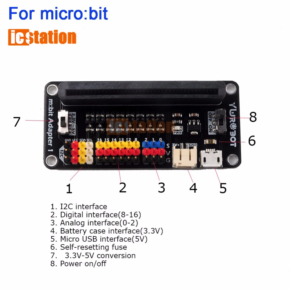 Плата расширения датчика модуль адаптер для BBC Micro: бит микробит 3 3-5 в