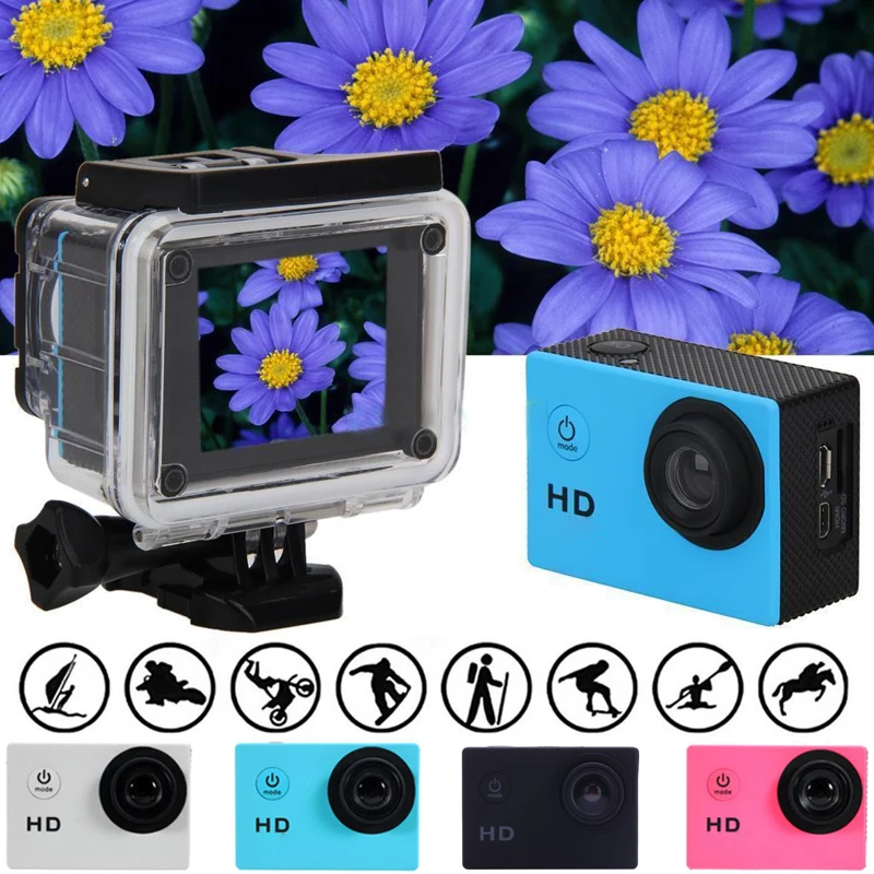 2 дюйма ультра HD 480P спортивная экшн Камера LCD профессиональная Подводная
