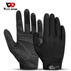 Перчатки велосипедные WEST BIKING, дышащие, с противоскользящей подкладкой, для езды на мотоцикле, шоссейном велосипеде, для мужчин, женщин, мужчин, для бега, перчатки для езды на спортивном велосипеде
