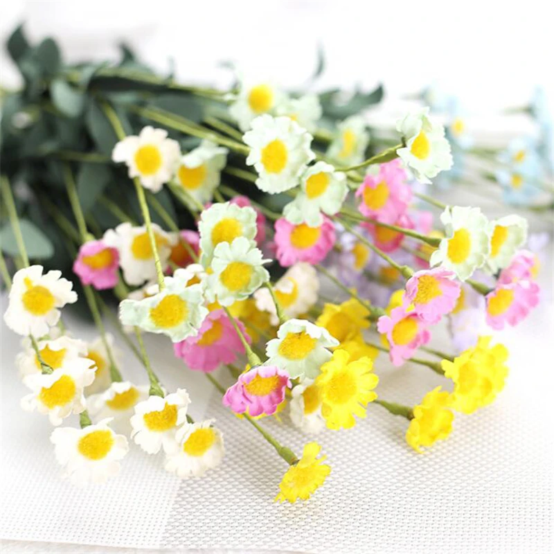 Искусственные маленькие цветы с ромашкой и хризантемой 1 комплект искусственные