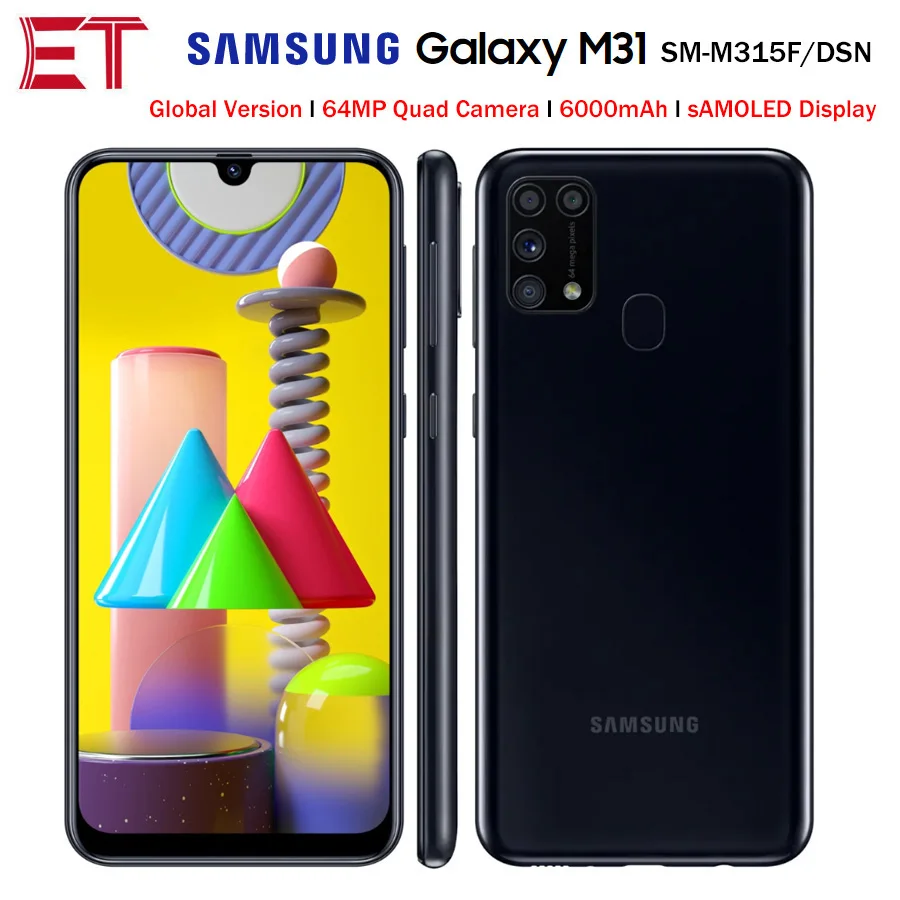 Samsung Galaxy M31 M315F/DSN мобильный телефон 6 ГБ 128 OctaCore 4 &quot1080x2340P 6000 мА/ч 48MP NFC Android10 смартфон