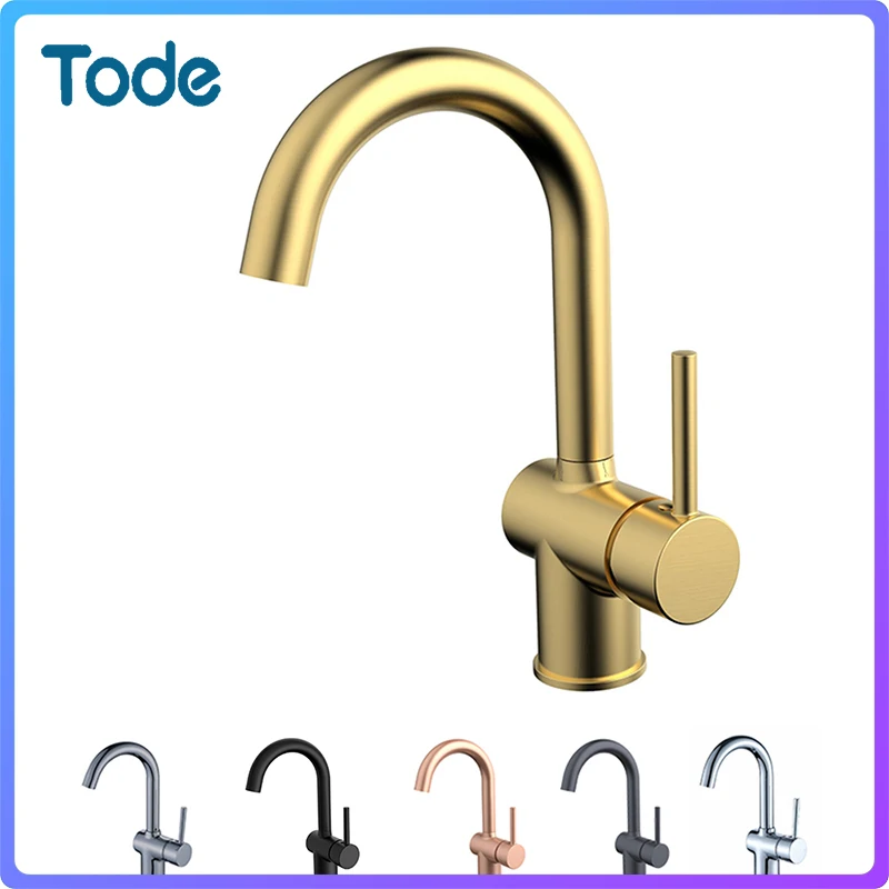 

Новый стильный безопасный дизайнерский смеситель для горячей и холодной воды с креплением на раковину для кухни, бара, розового золота, наб...