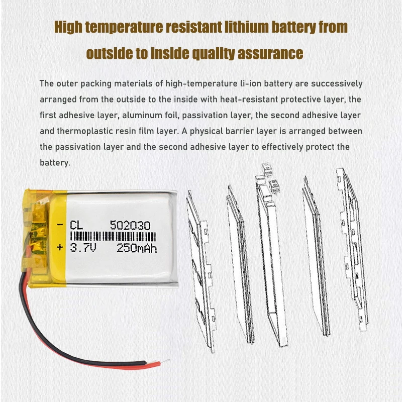 3 7 V Lipo cells 502030 250mah литиевая полимерная аккумуляторная батарея для MP3 GPS bluetooth