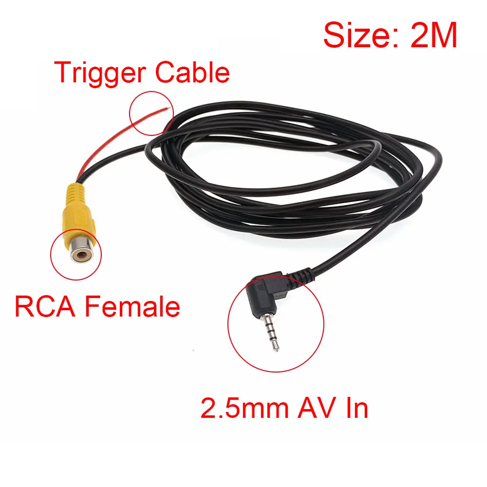 Автомобильная камера заднего вида с RCA на 2 5 мм AV-преобразователь кабель для