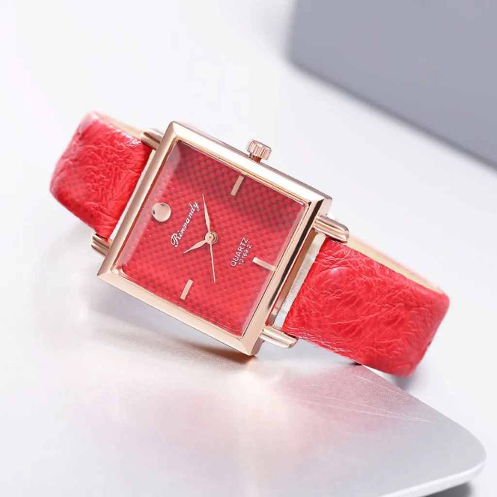 Fashion Casual Women Watch Square Head Leather Belt Buckle Alloy Ladies Clock Hour Simple Quartz Wrist Watches relogio feminino | Наручные