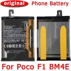 100 original for xiaomi mi poco phone f1 pocophone battery bm4e cellphone built in li lon batteria replacement spare parts free global shipping