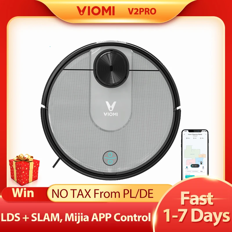 Робот пылесос VIOMI V2 PRO 2 в 1 LDS + SLAM для дома сухой и влажной уборки мытья тихий