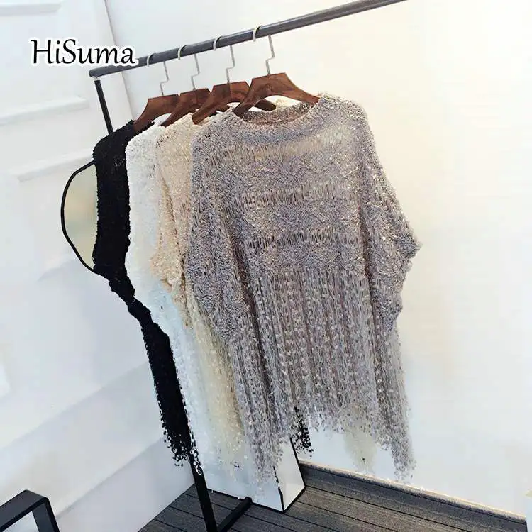 2020 на осень-зиму Новый женский перо кисточкой с рукавами летучая мышь