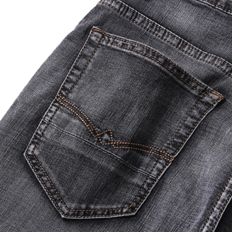

VROKINO 2020 Fashion New Black Gray Slim Jeans Men's Autumn and Winter Stretch Slim Jeans Large Size Men's Clothing 28-40