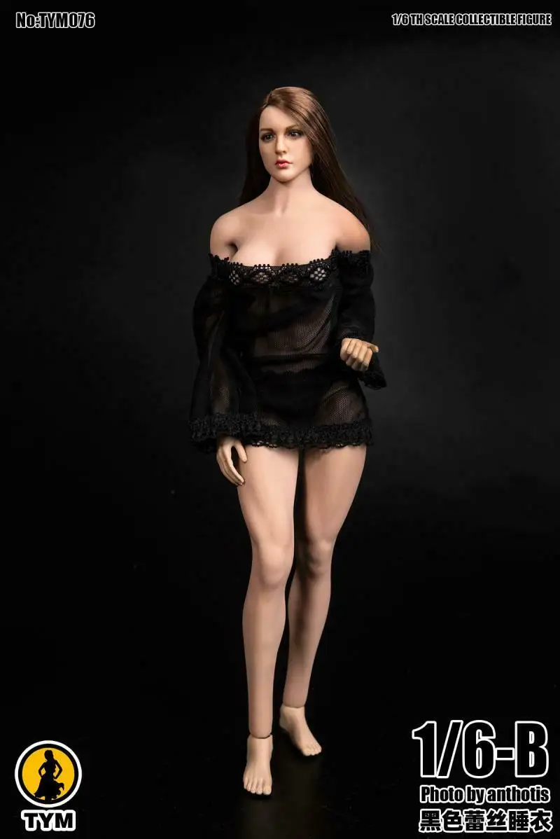 1/6 TYM076 Lace Transparent Night Dress Tube Top Skirt Clothing For 12&quot Large Chest Body | Игрушки и хобби
