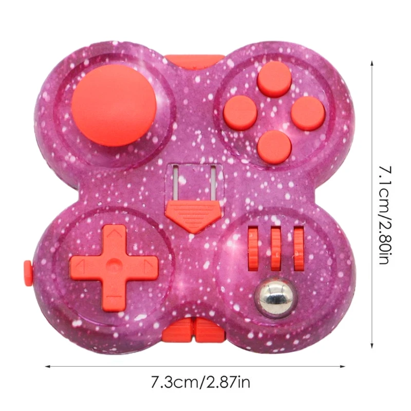 

11XE Fidget Pad Cube Sensory Spinner Anxiety Release Gadget with Starry Pink Color Stressful Vent Pad Hand Spinner Popit ADD
