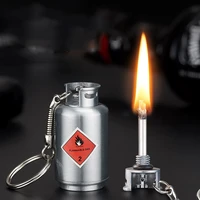 ten thousand matches fire extinguisher gas barrel mini personality keychain outdoor waterproof kerosene lighter
