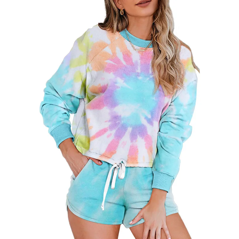 Весенне-осенний женский Пижамный Костюм Повседневный мягкий топ с длинными