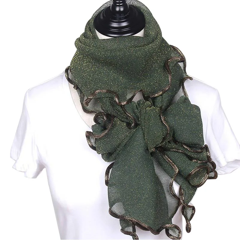 New Arrival Silk Scarves Long Trendy Women Gauze Plain Color Scarf Wrap Women's Breathe Absorb Sweat Lace Shawl | Аксессуары для