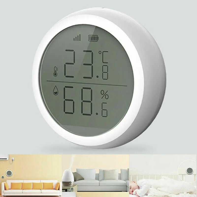 

Умный термометр с датчиком температуры и влажности, цифровой ЖК мини Wi-Fi