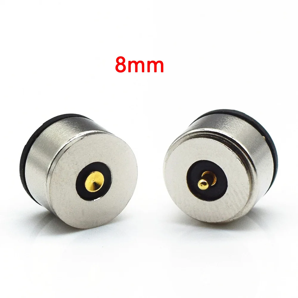 

10 Pair Magnet Attraction Spring Loaded Pogo Pin Connector 2 Pole 5V 2A 8/10 MM Male Female Probe DC Power Charge