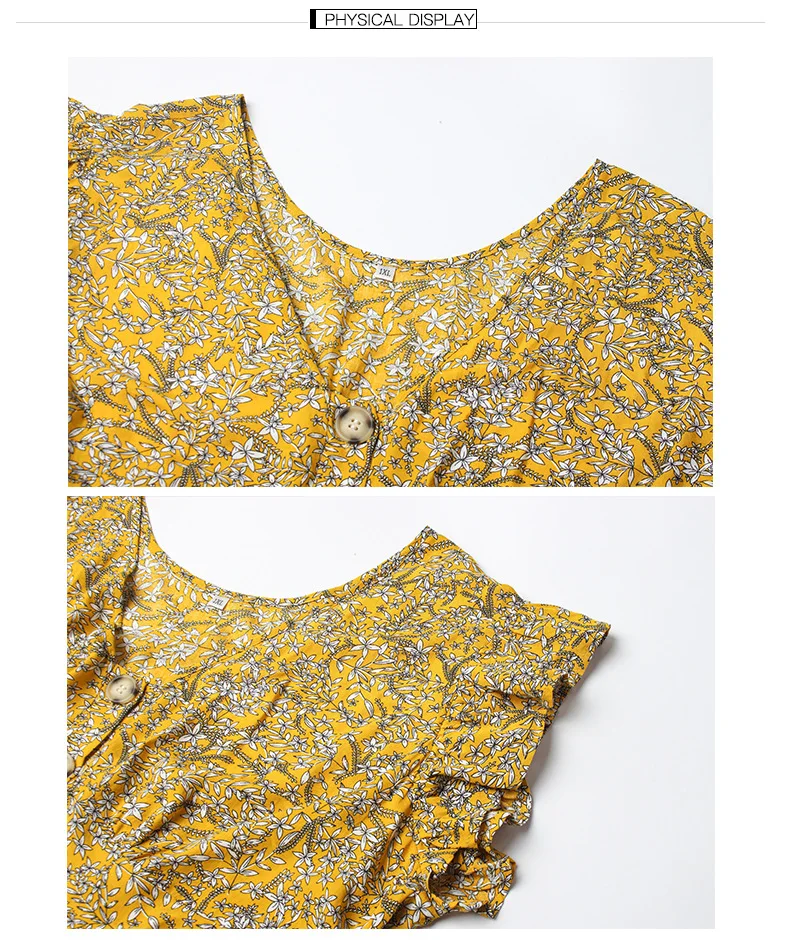 

Jumpsuit Women Summer 2020 New Elegant Female Playsuits Sexy V-Neck Casual Floral Print Long Jumpsuit Overalls For Office Lady