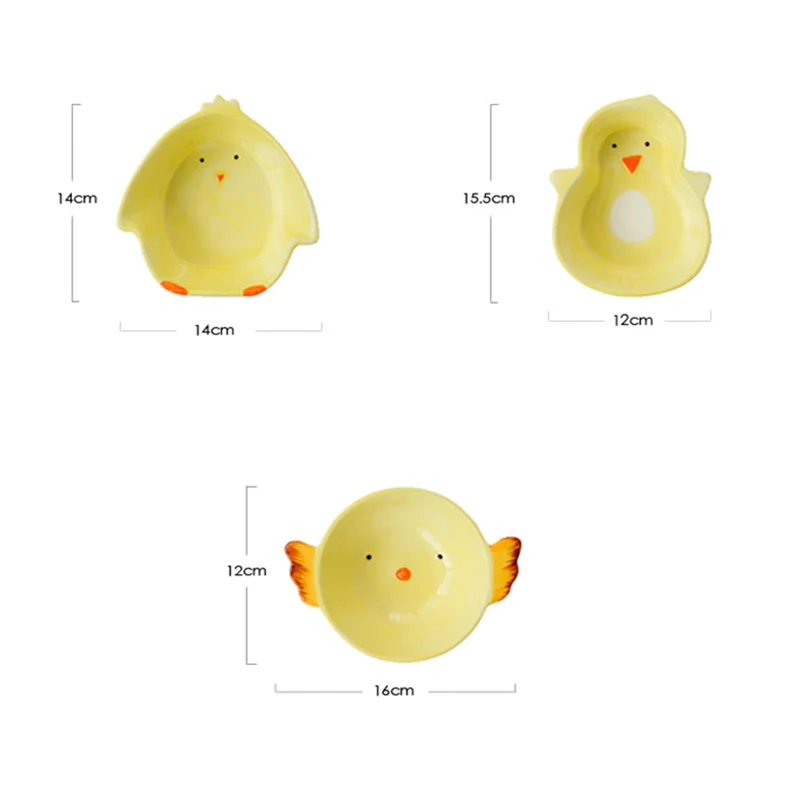 Детские Керамические Столовые приборы с мультипликационным рисунком курица