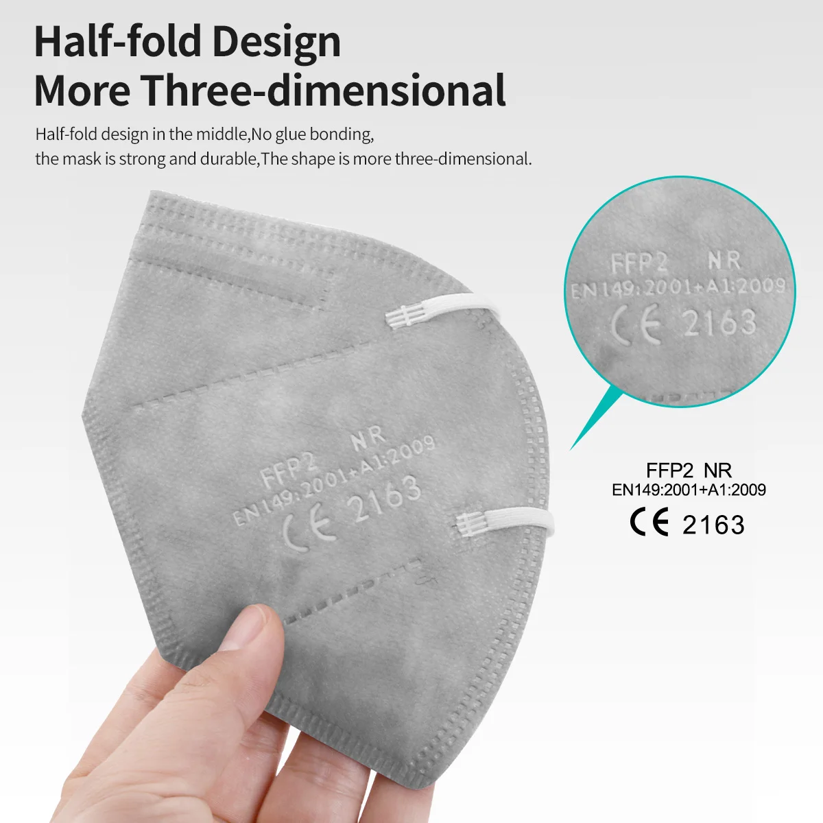 Серый цвет KN95 маска FFP2 Mascarillas FFP2mask fpp2 mascherina ffpp2 Mondkapjes 5 Слои фильтр Респиратор для